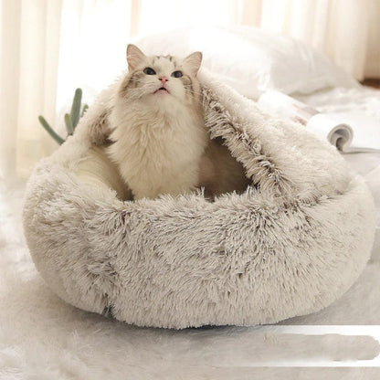 CozyNook Plush Fluffy - Round Bed for Dogs and Cats