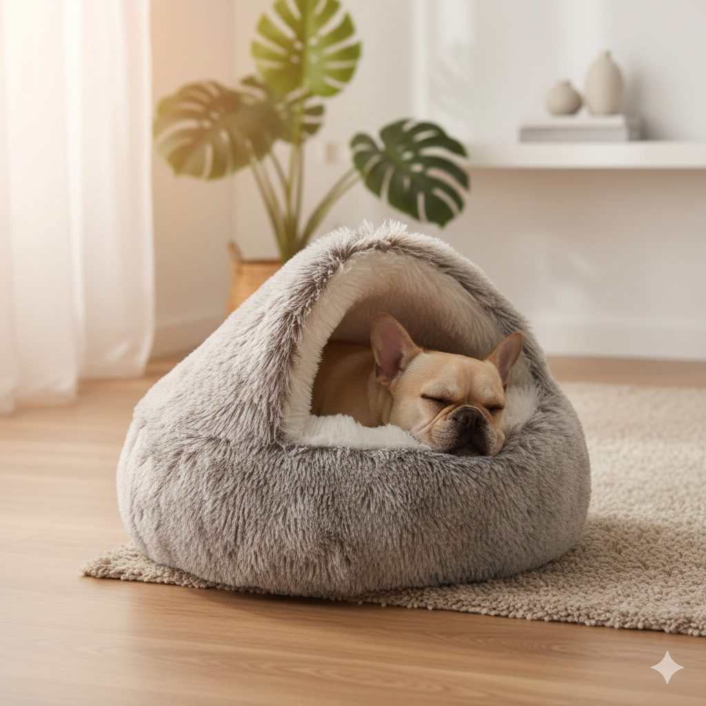 CozyNook Plush Fluffy - Round Bed for Dogs and Cats