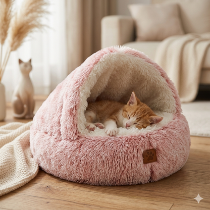 CozyNook Plush Fluffy - Round Bed for Dogs and Cats